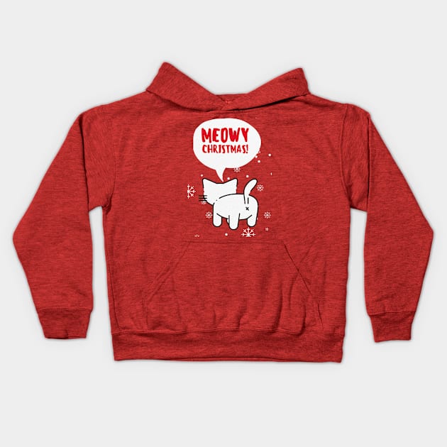 Meowy Christmas Catmas Kids Hoodie by applebubble